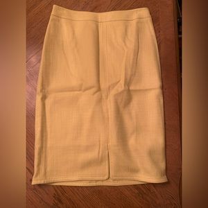 Yellow Tweed Pencil Skirt Talbots Size 4